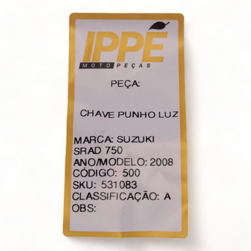 Chave Punho Luz Suzuki Srad 750 2008
