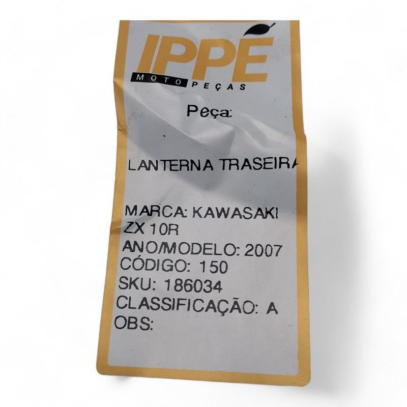 Lanterna Traseira Kawasaki ZX 10R 2007