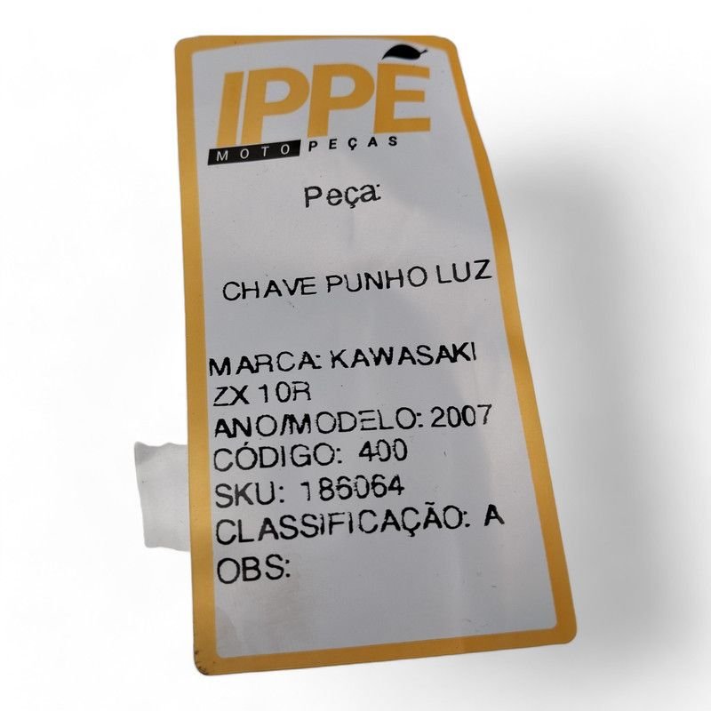 Chave Punho Luz Kawasaki ZX 10R 2007
