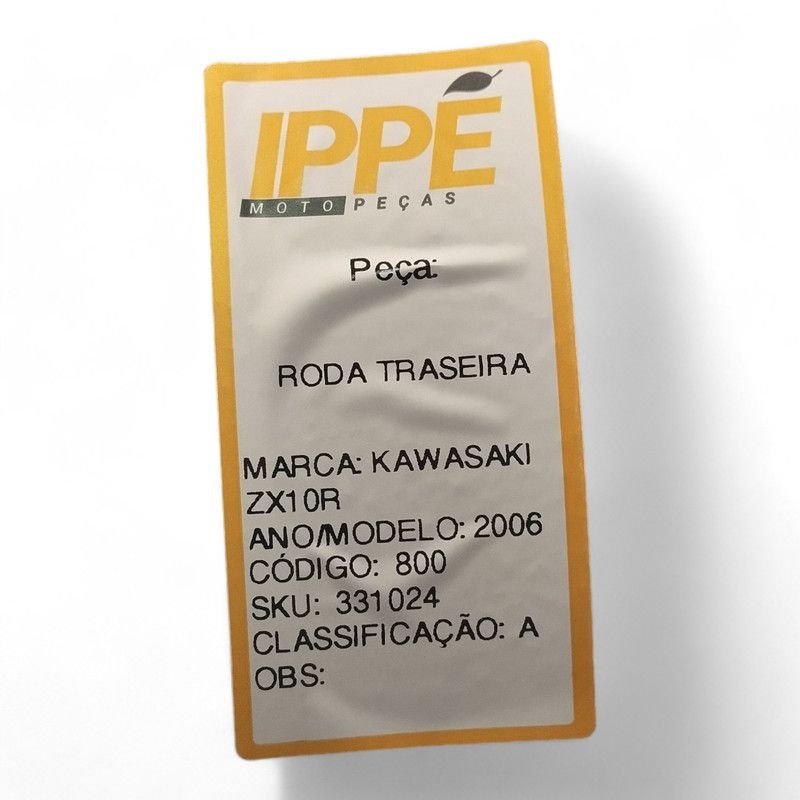 Roda Traseira Kawasaki Zx10r 2006
