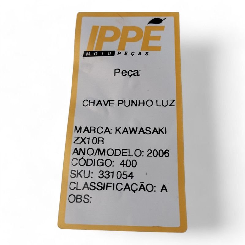 Chave Punho Luz Kawasaki Zx10r 2006