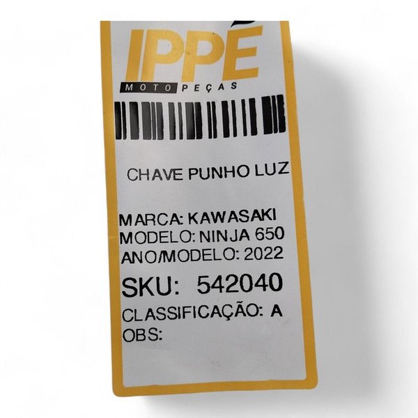 Chave Punho Luz Kawasaki Ninja 650 2022