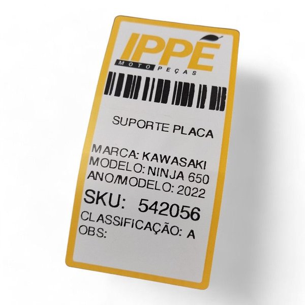 Suporte Placa Kawasaki Ninja 650 2022