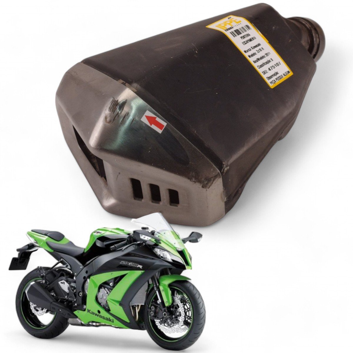 Ponteira Escapamento Kawasaki Zx10 R 2011 Com Avaria
