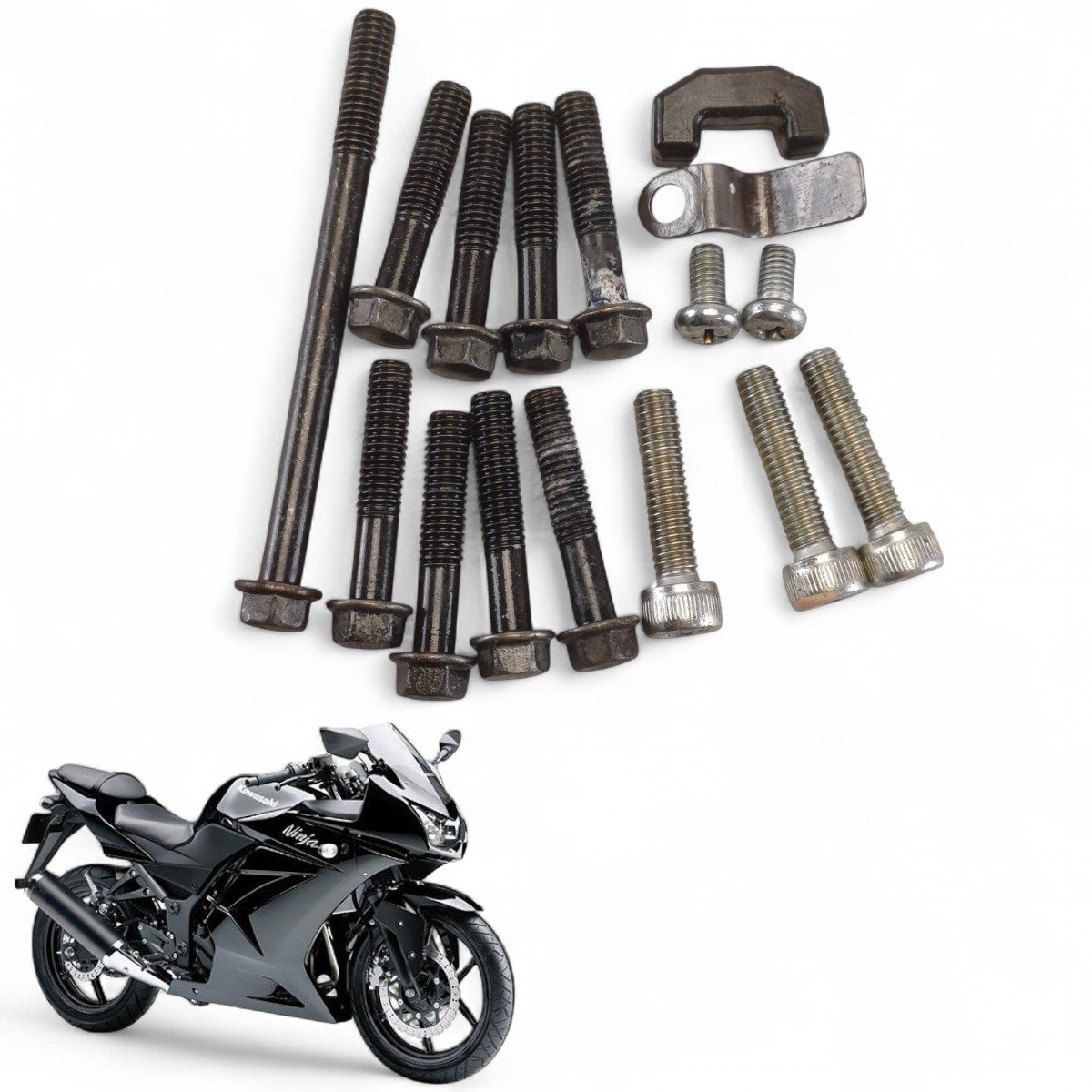 ゆか Kit Parafuso Tampa Esquerda Motor Kawasaki Ninja 250 R 2009